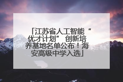 江苏省人工智能“优才计划” 创新培养基地名单公布！海安高级中学入选
