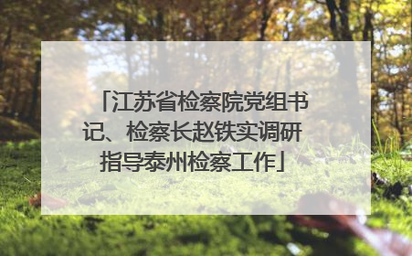 江苏省检察院党组书记、检察长赵铁实调研指导泰州检察工作