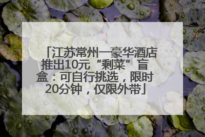 江苏常州一豪华酒店推出10元“剩菜”盲盒：可自行挑选，限时20分钟，仅限外带