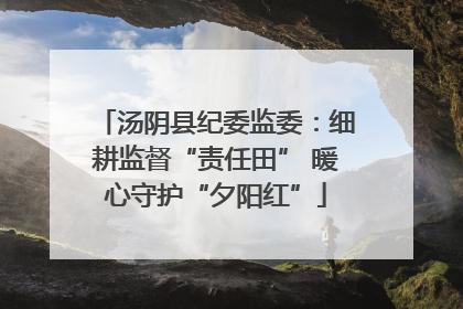 汤阴县纪委监委：细耕监督“责任田” 暖心守护“夕阳红”