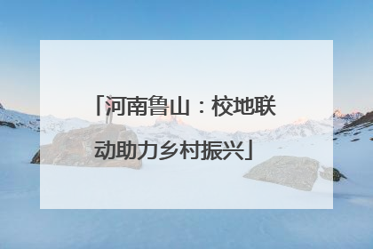 河南鲁山：校地联动助力乡村振兴