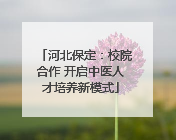 河北保定：校院合作 开启中医人才培养新模式