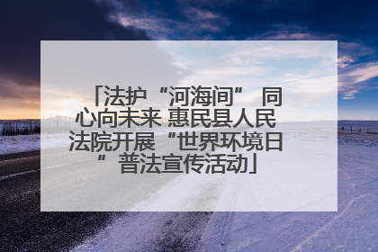 法护“河海间” 同心向未来 惠民县人民法院开展“世界环境日”普法宣传活动
