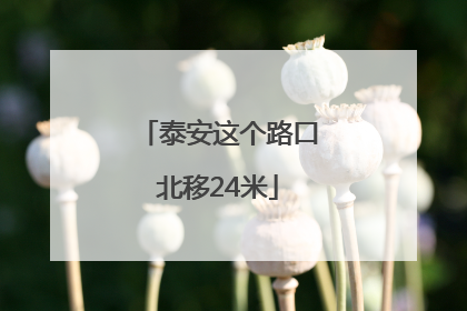 泰安这个路口北移24米