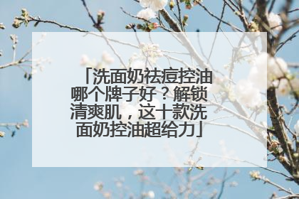 洗面奶祛痘控油哪个牌子好？解锁清爽肌，这十款洗面奶控油超给力