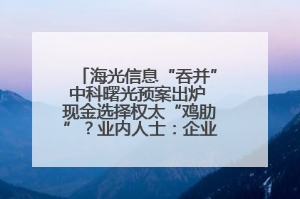海光信息“吞并”中科曙光预案出炉 现金选择权太“鸡肋”？业内人士：企业不想大量现金流出