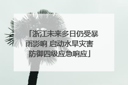 浙江未来多日仍受暴雨影响 启动水旱灾害防御四级应急响应