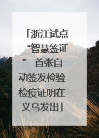 浙江试点“智慧签证” 首张自动签发检验检疫证明在义乌发出