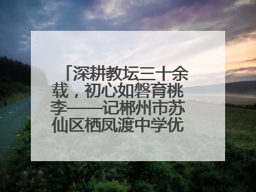 深耕教坛三十余载，初心如磐育桃李——记郴州市苏仙区栖凤渡中学优秀教师黄辉华