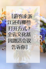 游客来浙江还有哪些打开方式？全省文化基因激活会议告诉你