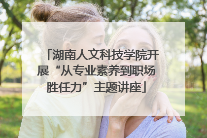 湖南人文科技学院开展“从专业素养到职场胜任力”主题讲座