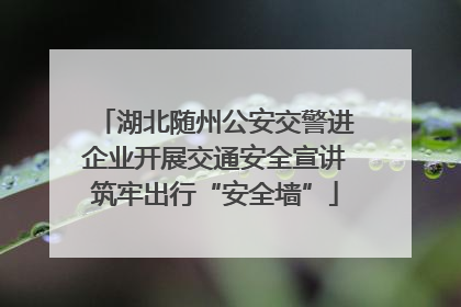 湖北随州公安交警进企业开展交通安全宣讲筑牢出行“安全墙”