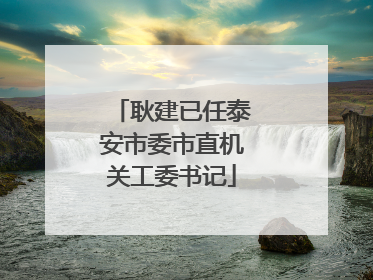 耿建已任泰安市委市直机关工委书记