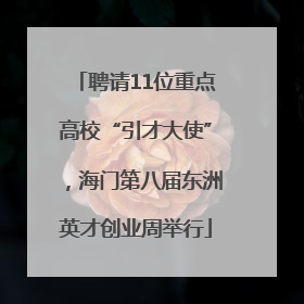 聘请11位重点高校“引才大使”，海门第八届东洲英才创业周举行