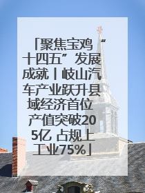 聚焦宝鸡“十四五”发展成就丨岐山汽车产业跃升县域经济首位 产值突破205亿 占规上工业75%
