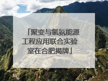聚变与氢氨能源工程应用联合实验室在合肥揭牌