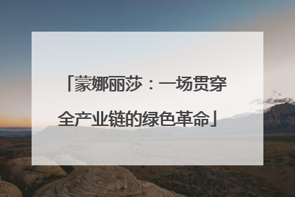 蒙娜丽莎：一场贯穿全产业链的绿色革命