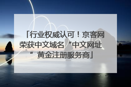 行业权威认可！京客网荣获中文域名“中文网址”黄金注册服务商