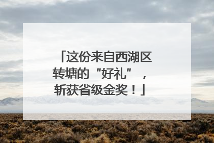 这份来自西湖区转塘的“好礼”，斩获省级金奖！
