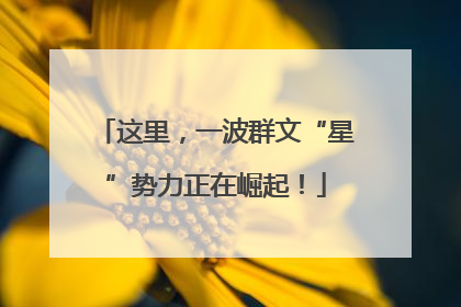这里，一波群文“星”势力正在崛起！