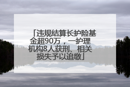 违规结算长护险基金超90万，一护理机构8人获刑、相关损失予以追缴