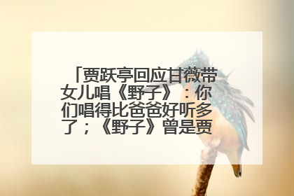 贾跃亭回应甘薇带女儿唱《野子》：你们唱得比爸爸好听多了；《野子》曾是贾跃亭“代表作”