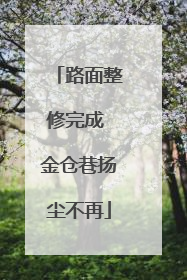 路面整修完成 金仓巷扬尘不再