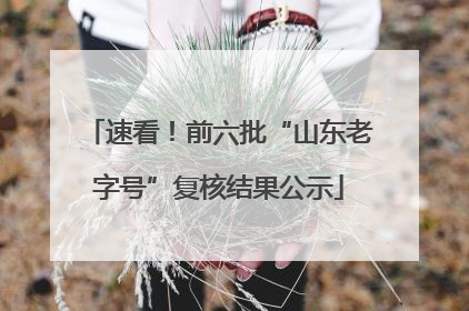 速看！前六批“山东老字号”复核结果公示