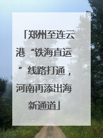 郑州至连云港“铁海直运”线路打通，河南再添出海新通道