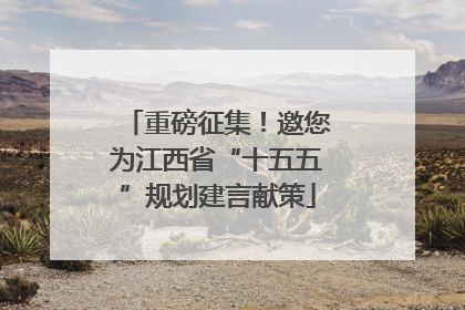 重磅征集！邀您为江西省“十五五”规划建言献策