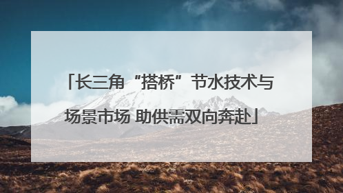 长三角“搭桥”节水技术与场景市场 助供需双向奔赴