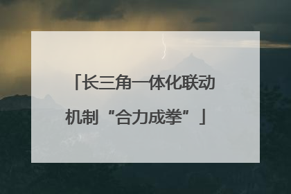 长三角一体化联动机制“合力成拳”