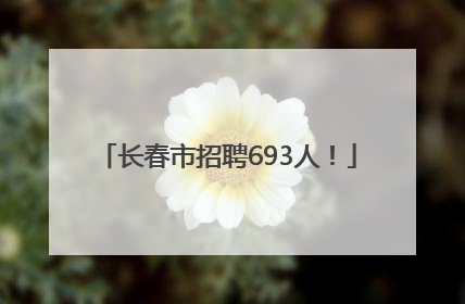 长春市招聘693人！