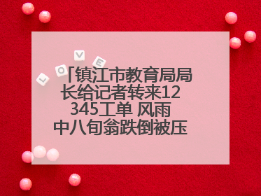 镇江市教育局局长给记者转来12345工单 风雨中八旬翁跌倒被压电瓶车下，扶不扶？镇江高职学子选择令人钦佩