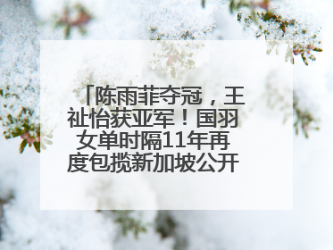 陈雨菲夺冠，王祉怡获亚军！国羽女单时隔11年再度包揽新加坡公开赛冠、亚军
