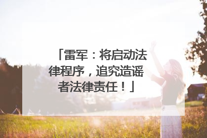 雷军：将启动法律程序，追究造谣者法律责任！