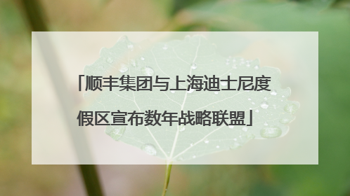 顺丰集团与上海迪士尼度假区宣布数年战略联盟