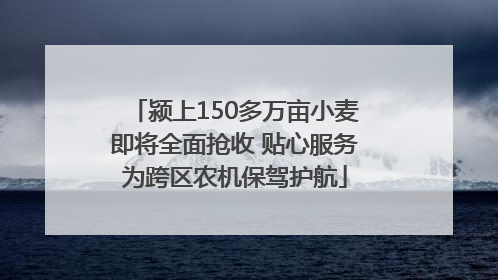 颍上150多万亩小麦即将全面抢收 贴心服务为跨区农机保驾护航
