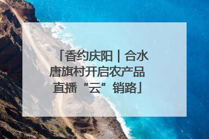 香约庆阳｜合水唐旗村开启农产品直播“云”销路