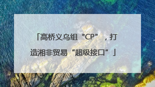 高桥义乌组“CP”，打造湘非贸易“超级接口”