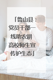 鲁山县：党员干部一线助农耕 高校师生宣传护生态