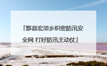 黟县宏潭乡织密防汛安全网 打好防汛主动仗
