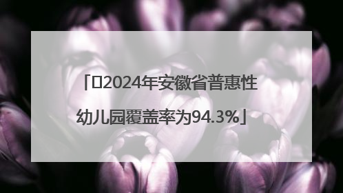 ﻿2024年安徽省普惠性幼儿园覆盖率为94.3%