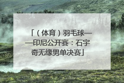 （体育）羽毛球——印尼公开赛：石宇奇无缘男单决赛