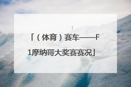 （体育）赛车——F1摩纳哥大奖赛赛况