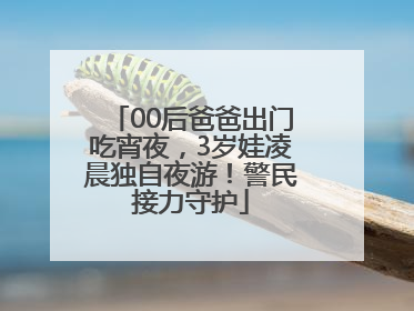 00后爸爸出门吃宵夜，3岁娃凌晨独自夜游！警民接力守护