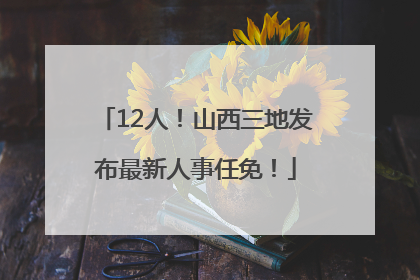 12人！山西三地发布最新人事任免！