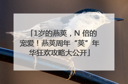 1岁的燕荚，N 倍的宠爱！燕荚周年“荚”年华狂欢攻略大公开