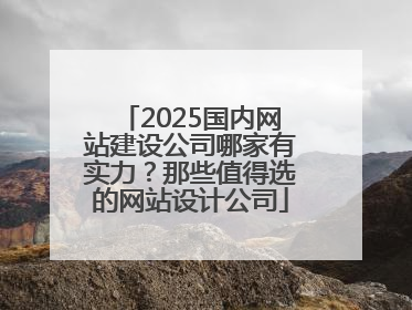 2025国内网站建设公司哪家有实力？那些值得选的网站设计公司