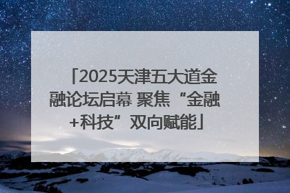 2025天津五大道金融论坛启幕 聚焦“金融+科技”双向赋能